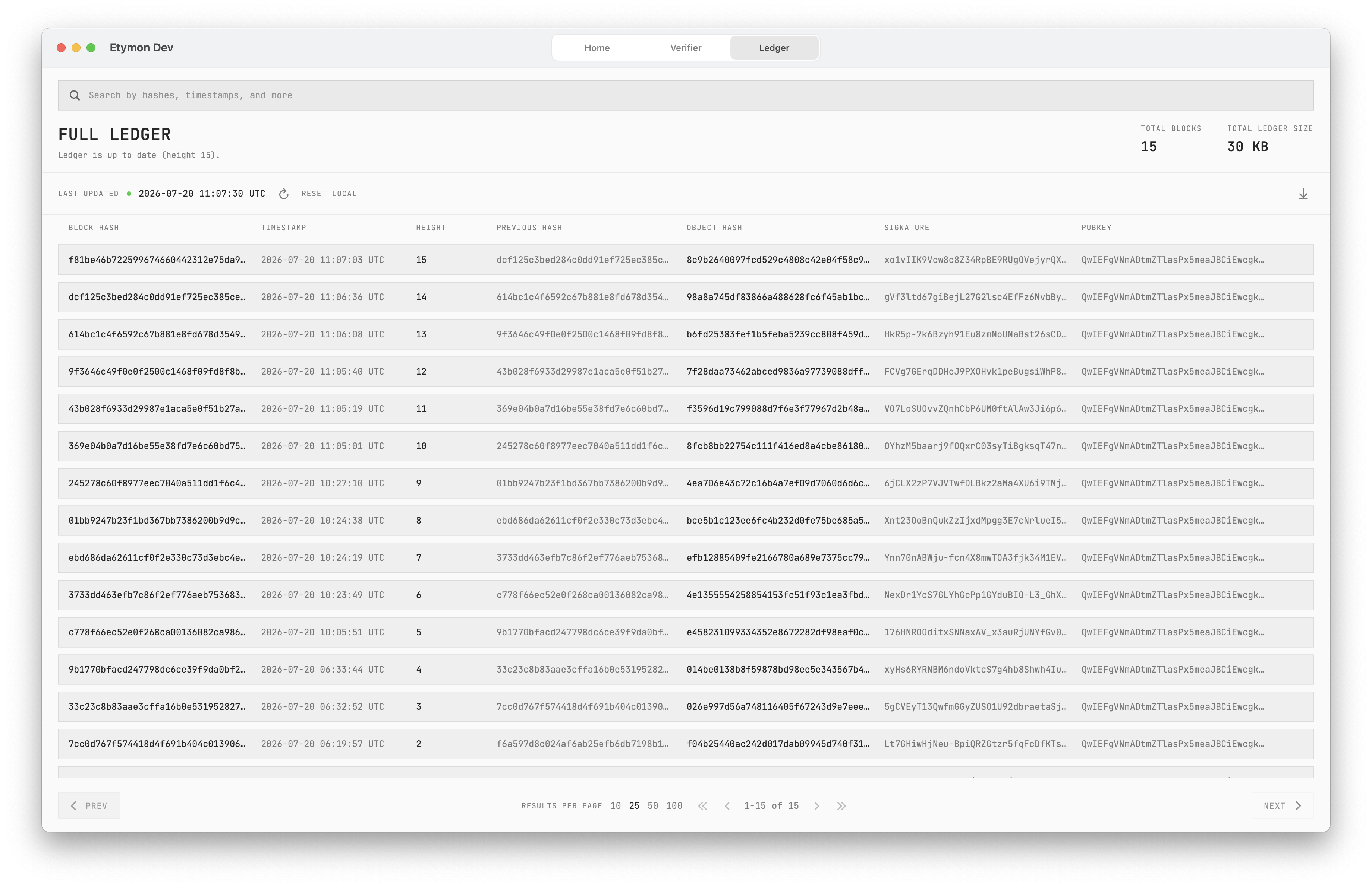 Etymon Public Ledger