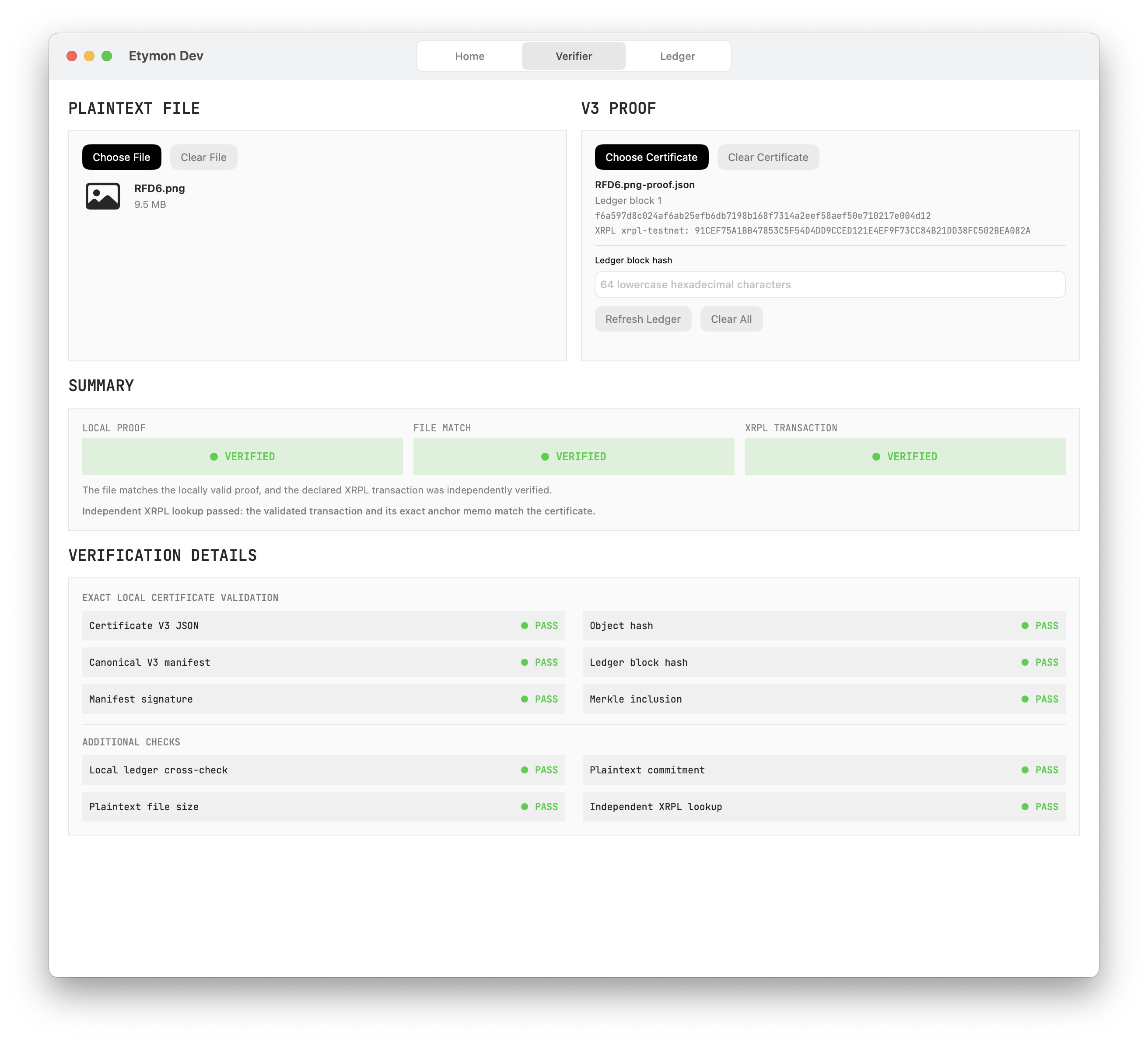 Etymon Verifier